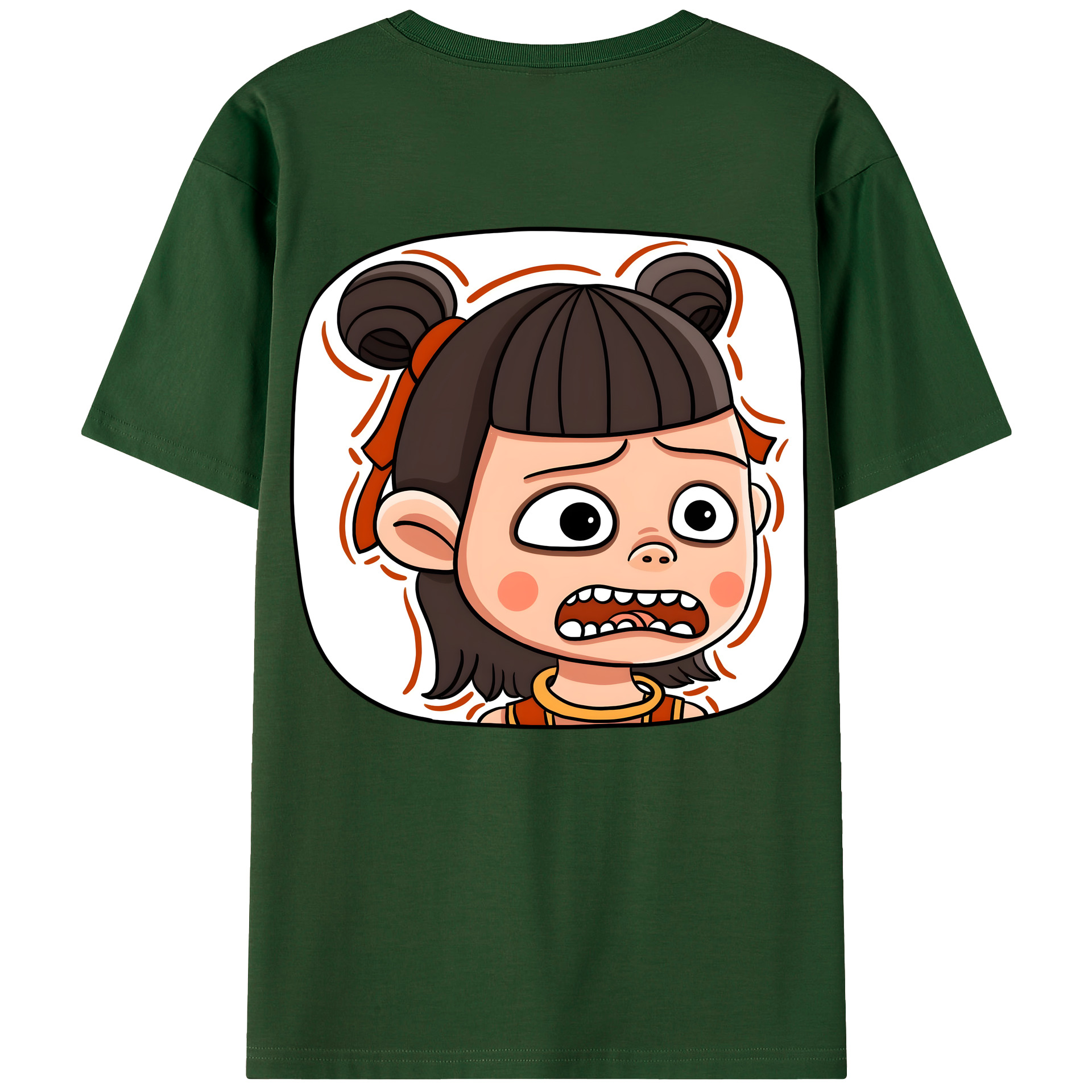 （画像用） Ne Zha 2 ナタ 魔童の大暴れ 綿100％半袖Tシャツ（背面プリント）